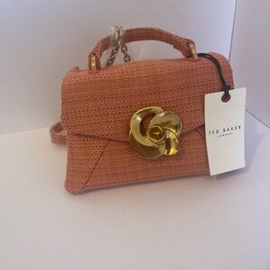 Ted Baker Coral Mini Bag with Gold Detail, NWT